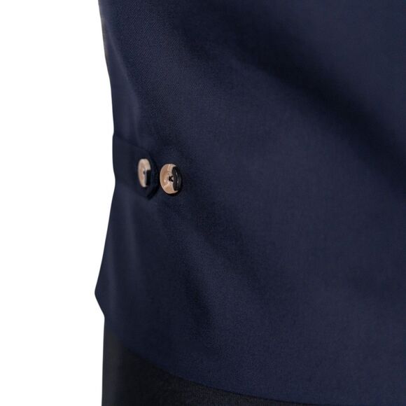 Mens 42R Wool Vest Navy Green Red Tartan Plaid Waistcoat Formal Wedding Party - Picture 10 of 10